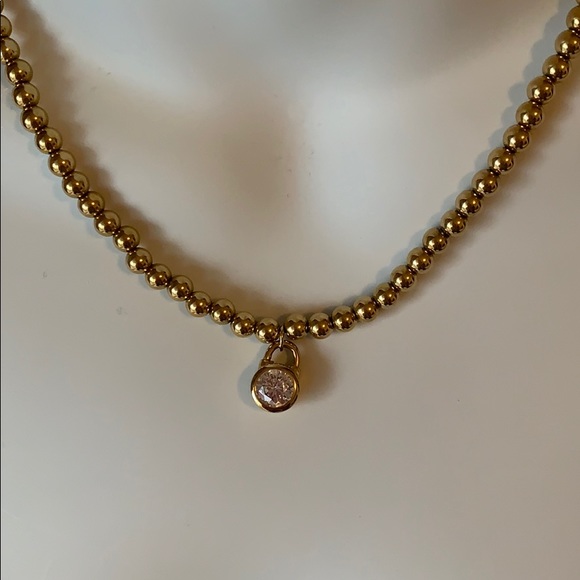 MICHAEL KORS 16" Gold Necklace with Lock Charm - Picture 2 of 8